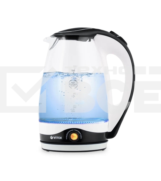 Чайник электрический Vitek VT-7027 BK/W (стекло)