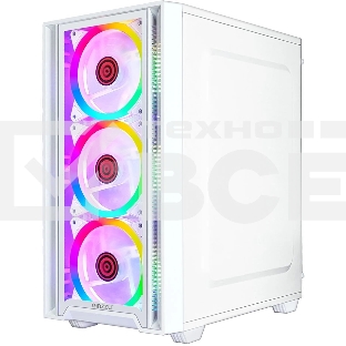 Компьютерный корпус Ginzzu CL610 mATX FAN 4*12FRGb белый