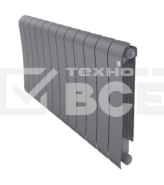 Радиатор биметаллический Royal Thermo Infinity 500 Silver Satin - 12 секц.