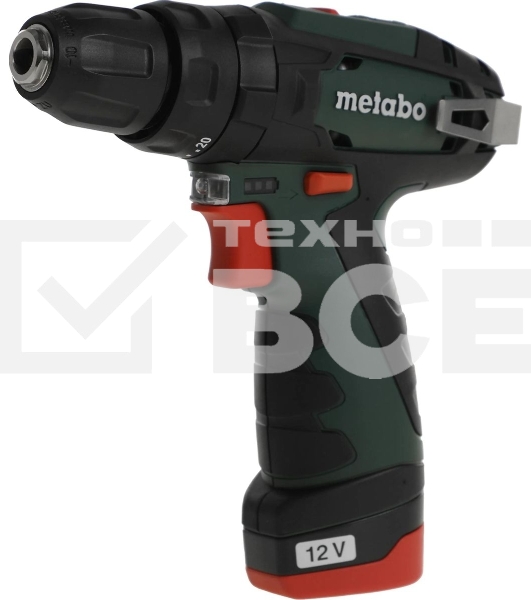 Дрель-шуруповерт аккумуляторная Metabo PowerMaxx SB 600385500, Аккумуляторный, 10,8В, Ударная