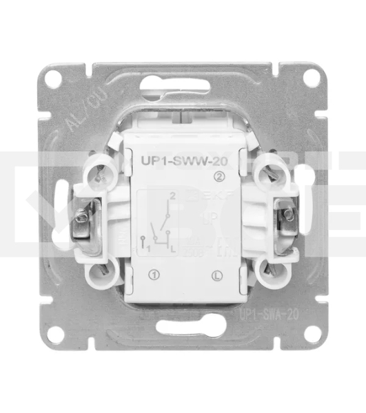 Механизм выключателя EKF UP1-SWA-20 Эпика двухклавишный, алюминий