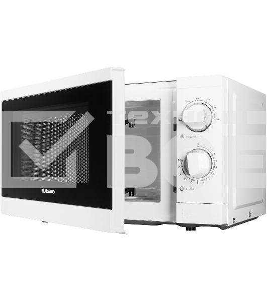 Микроволновая печь Starwind SMW4020 белый, 20 л, 700 Вт, переключатели - поворотный механизм