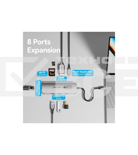Мультифункциональный хаб Vention USB Type C 8 в 1