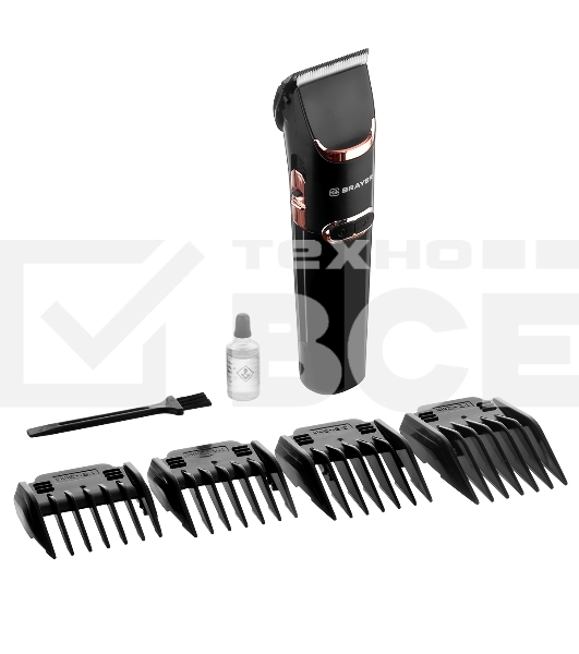 Машинка для стрижки BRAYER BR3401, LED-дисплей, 4 насад, турбо, титан. покр, регу. высоты лезвий