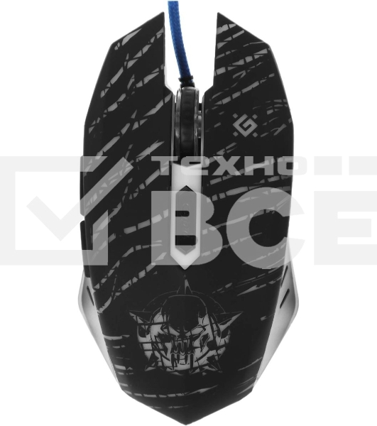 Мышь проводная Defender Dark Agent GM-590L черный, 12800 dpi, USB, кнопки - 6