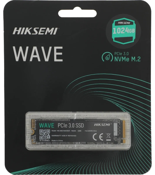 Накопитель SSD M.2 HIKSEMI 1.0Tb HS-SSD-WAVE(P) 1024G (PCI-E 3.0 x4, up to 2450/2450MBs, 3D NAND, 240TbW)