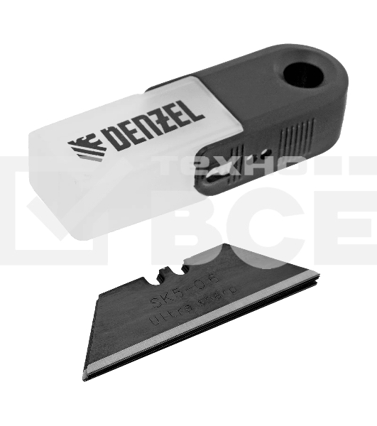 Лезвия Denzel 19 мм, сталь SK5 - 0,6 мм, трапециевидные, 5 шт.