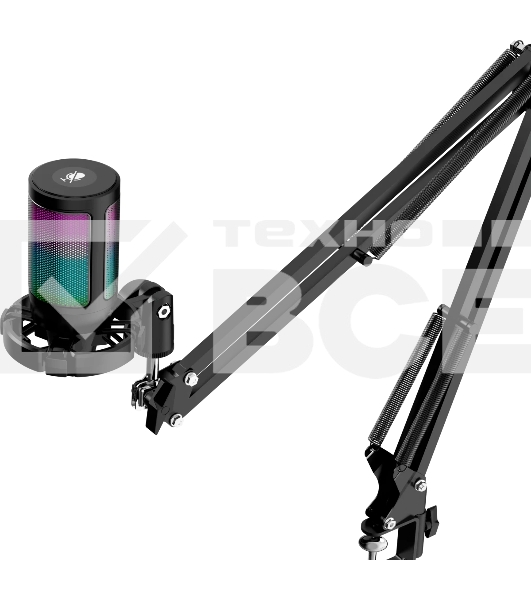 Игровой стрим микрофон Defender Impulse GMC 650 USB, RGB, стойка, провод 1.7 м 1