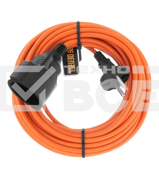 Удлинитель-шнур силовой Garden Series Denzel б/з, ПВС, 10 м, 1 розетка, 2*1 мм