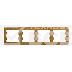 Рамка 4-м Glossa горизонт. дер. дуб SchE GSL000504, фото 1