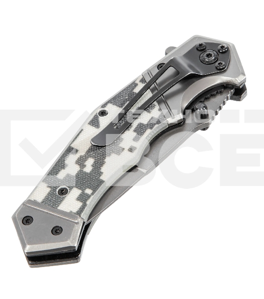 Нож складной Denzel, многоцелевой, системы Liner-Lock, с накладкой G10 на эргономичной рукоятке 79209