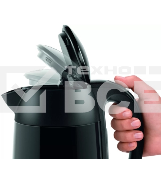 Чайник электрический Bosch TWK3P423 1.7 л, 2400 Вт, черный (корпус: нержавеющая сталь)
