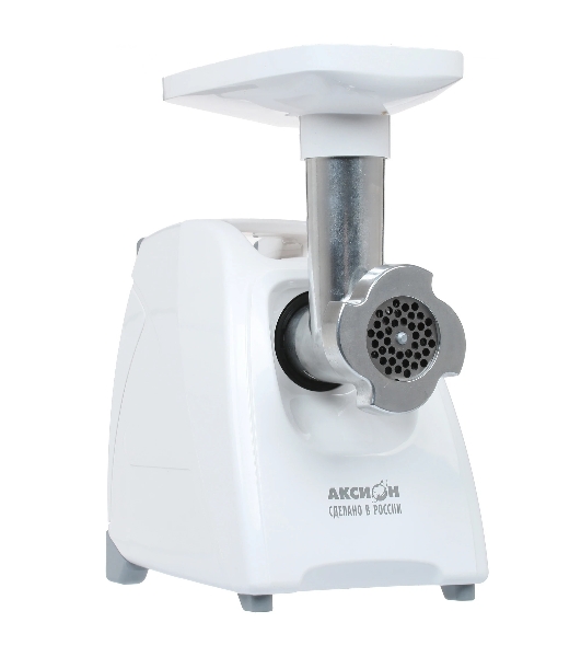 Мясорубка электрическая Аксион М35.03 белый, 1500 Вт, 1.7 кг/мин, реверс, защита от перегрузки, насадки - 4