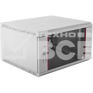 Шкаф настенный ЦМО ШРН-Э-6.350 6U 600x350 мм пер. дв. стекл несъемные бок. пан. серый