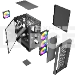 Корпус PowerCase ByteFlow Micro Black LE, Micro-Tower, чёрный, фото2