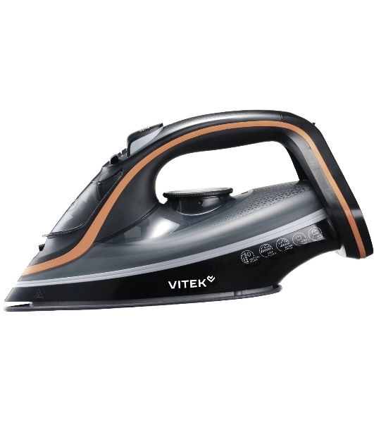 Утюг Vitek VT-IRN1205 черный/оранжевый, 3400 Вт, 23 г/мин, 150 г, 450 мл