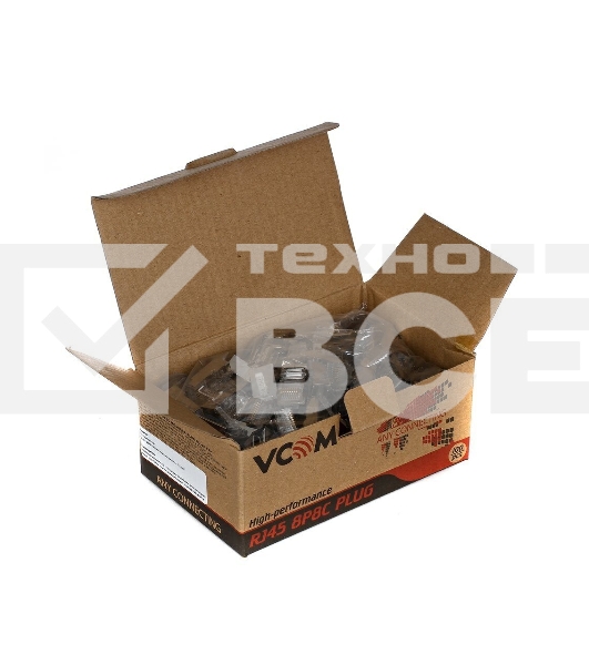 Коннектор VCOM RJ-45 для FTP кабеля 5 кат. экранированный , 100шт,