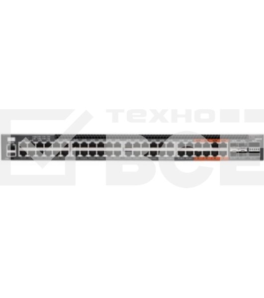 Коммутатор 4610-54P-O-AC-Fv1 Edge-corE 48-Port GE RJ45 port w/ POE+, incl. 8 ports UPOE, 4x10G SFP+, 2 port QSFP+ by DAC or 20G QSFP+ Transceiver, Broadcom Helix 4, Dual-core ARM Cortex A9 1GHz, dual 110-230VAC 920W hot-swappable PSUs, one fixed system fa