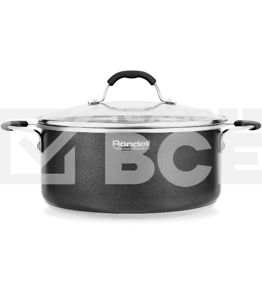 Кастрюля Rondell Stern RDS-019, 4.7л, 24см, с крышкой, серый