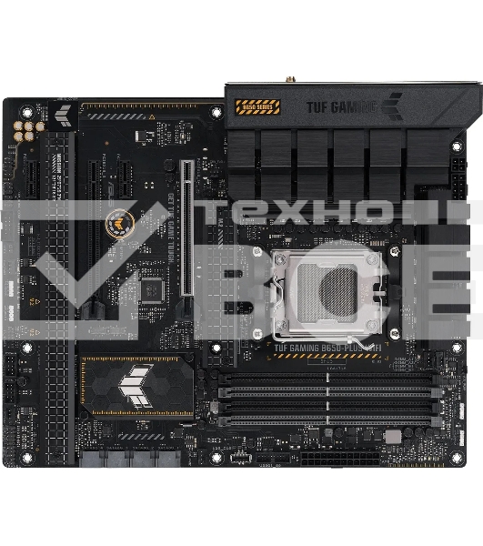 Материнская плата ASUS TUF GAMING B650-PLUS WIFI, AM5, AMD B650, 4xDDR5, 4xSATA, 3xM.2, 1xPCI-E 4.0 x16, 1xPCI-E 4.0 x4, 2xPCI-E x1, 1xHDMI, 1xDP, 1x 2.5Gb LAN, 2xUSB-A 3.2 Gen 2, 4xUSB-A 2.0, 1xUSB-C 3.2 Gen 2, 5x3.5 мм, 7.1, ATX