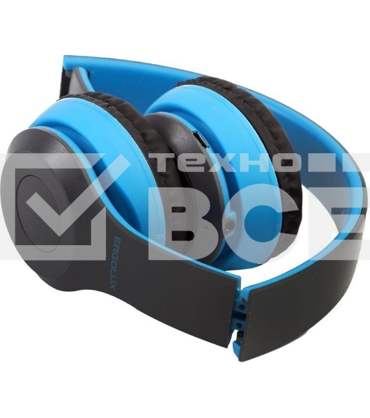 Беспроводные/проводные наушники ERGOLUX ELX-BTHP01-C06 синий, накладные, Bluetooth + проводной, до 8 ч