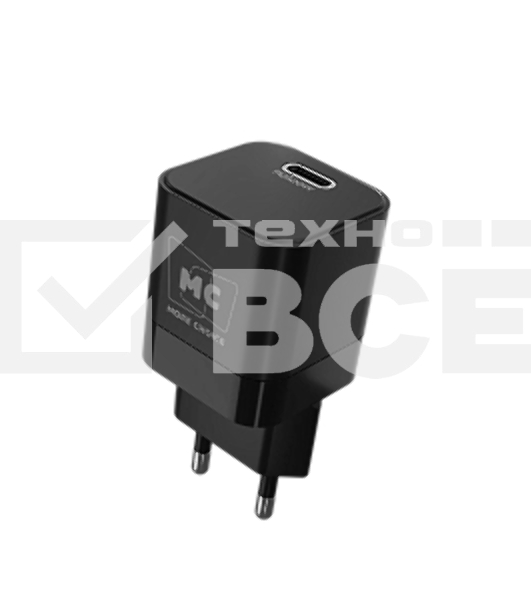 Сетевое зарядное  устройство MORE CHOICE (4620202555823) NC86i 1Type-C 3.0A PD 20W для Lightning 8-pin Type-C, черный