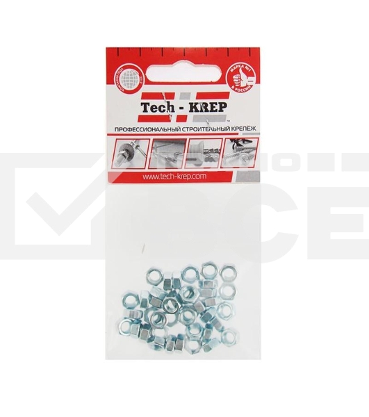 Гайка DIN934 шестигранная М5 оцинк. (уп.40шт) Tech-KREP 103024