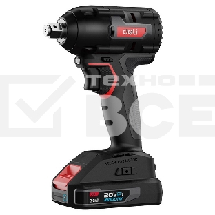 Гайковерт ударный аккумуляторный Deli DE-BS20-1D2 (2АКБ*2А·ч + ЗУ, 20V, 350Нм, 0-2800об/мин, 0-3600уд/мин, сумка)