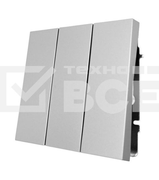 Выключатель 3-кл. СП ZIMA IP20 10А безвинт. зажим серый матовый LEZARD 704-7488-109QC