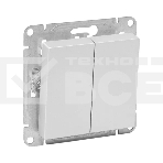 Механизм выключателя EKF UP1-SWA-20 Эпика двухклавишный, алюминий, фото 1