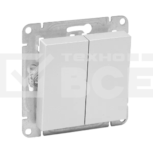 Механизм выключателя EKF UP1-SWA-20 Эпика двухклавишный, алюминий