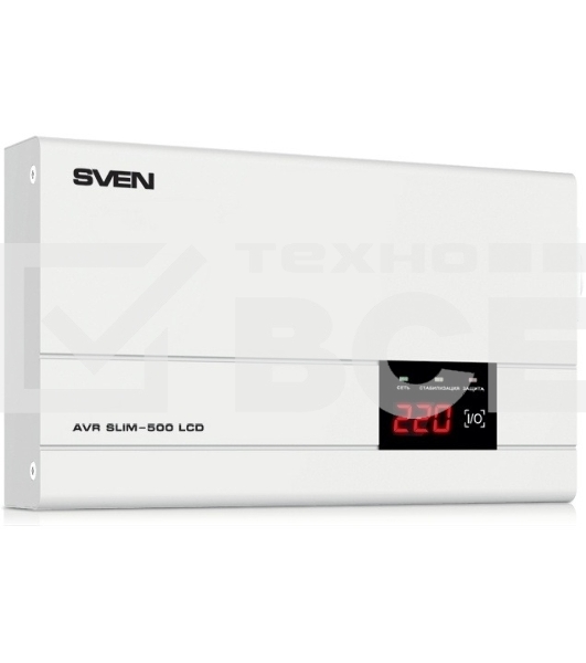Сетевой фильтр SVEN (Стабилизатор напряжения) AVR SLIM-500 LCD