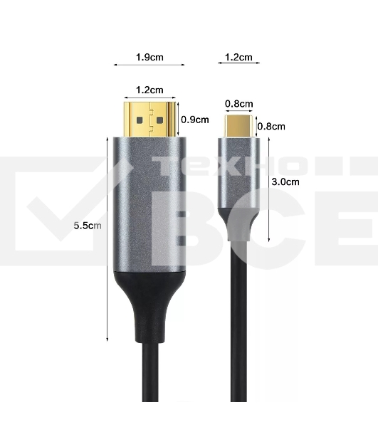 Кабель USB3.1 CM-HDMI 1.8M CU423MC-1.8M VCOM