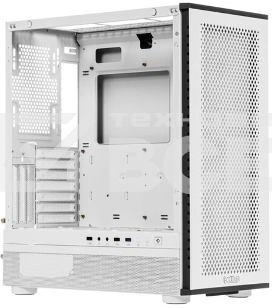 Компьютерный корпус PcCooler ME200 MESH WH белый-черный без БП ATX 3x120mm 2xUSB3.0 audio bott PSU