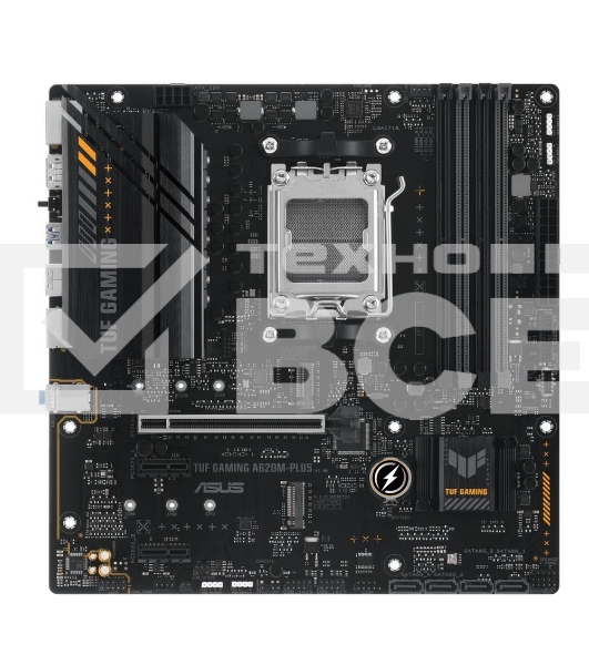 Материнская плата ASUS TUF GAMING A620M-PLUS, AM5, AMD A620, 4xDDR5, 4xSATA, 2xM.2, 1xPCI-E 4.0 x16, 2xPCI-E x1, 2xDP, 1xHDMI, 1x 2.5Gb LAN, 2xUSB-A 3.2 Gen 1, 4xUSB-A 2.0, 3x3.5 мм, 7.1, Micro-ATX