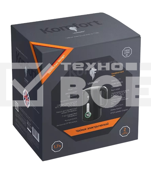 Чайник электрический LEONORD LE-1536 черный (107832)