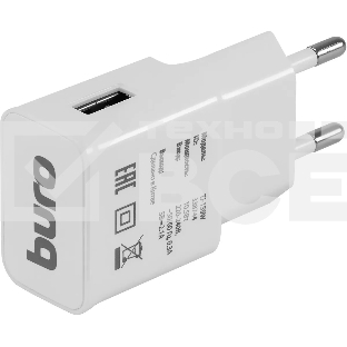 Сетевое зарядное устройство Buro TJ-159w 2.1A универсальное белый