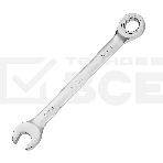 Ключ комбинированный трещоточный Denzel 14711 17 мм, CrV, матовый хром, фото 1