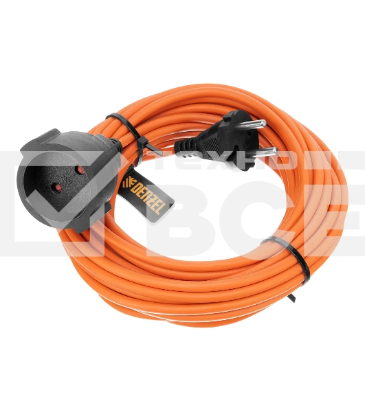 Удлинитель-шнур силовой Garden Series Denzel б/з, ПВС, 10 м, 1 розетка, 2*1 мм