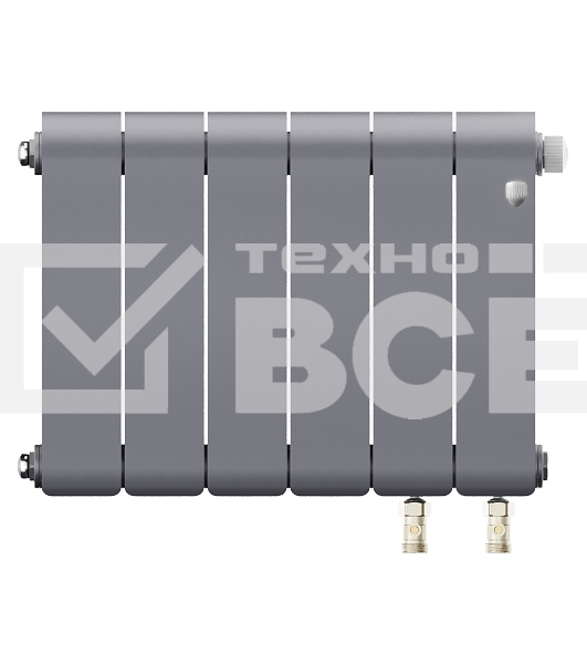 Радиатор биметаллический Royal Thermo Infinity 300 Silver Satin VR80 - 6 секц.