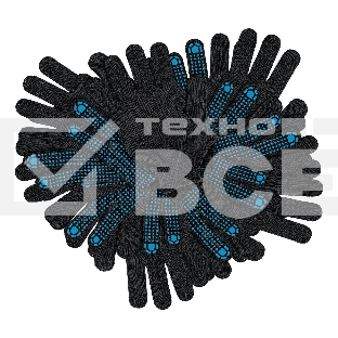 Перчатки трикотажные Сибртех х/б, 200 пар, ПВХ точка, 4 нити, 10 класс