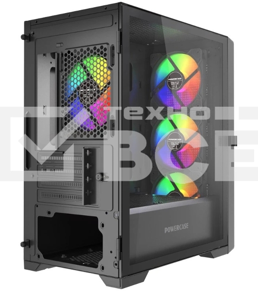 Корпус PowerCase ByteFlow Micro Black LE, Micro-Tower, чёрный