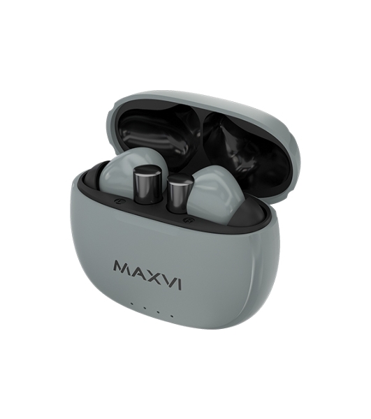 Наушники TWS Maxvi MHF-117BT серый, внутриканальные, Bluetooth, до 4 ч