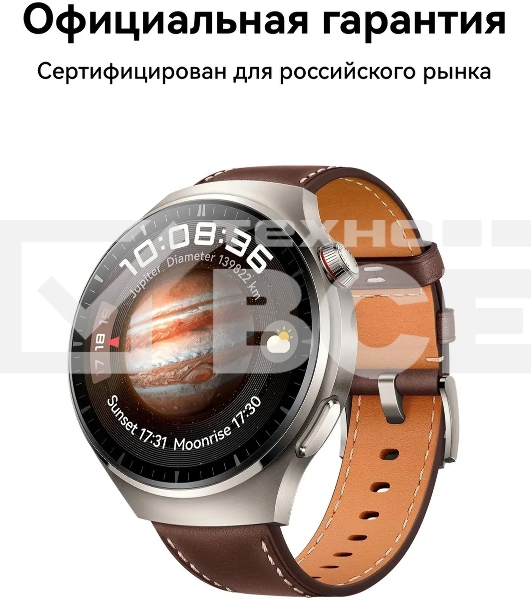 Умные часы HUAWEI 4 PRO титановый/коричневый MDS-AL00