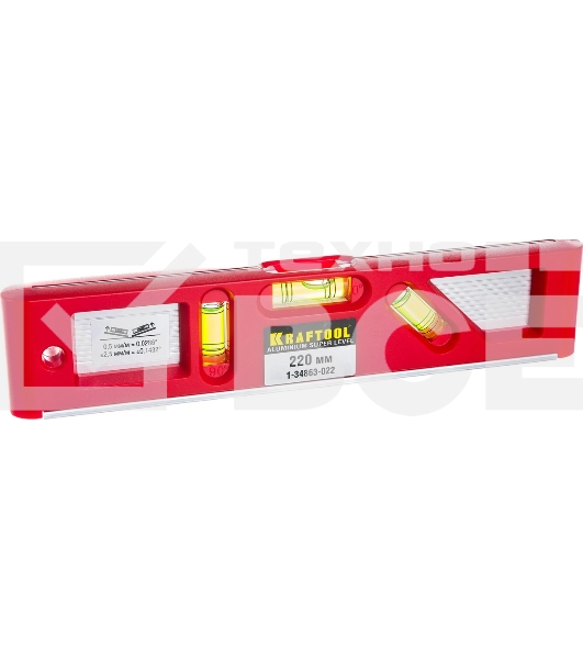Уровень KRAFTOOL 1-34863-022  ''pro'' ''director level'' с магнитом 3 ампулы 220мм