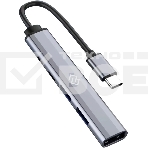 Разветвитель USB-C Digma DHUB-5USB-AC-3.0 5порт. черный, фото 1
