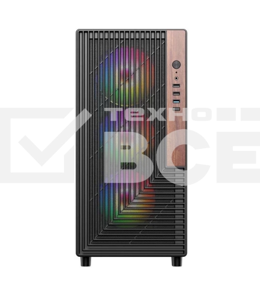 Компьютерный корпус ACD Citadel 101 ATX, Black, USB3.0*1 + USB2.0*2 + HD AUDIO, 1*12cm H1 argb fan at rear, 3*12cm H1 argb fas at front, TG