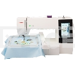 Швейная машина Janome Memory Craft 500Е 160 вышив.дизайнов, алфавит 6 видов, в том числе русский, монограммы в 2, 3 буквы и эмблемы, бордюры 46 видов, швейные строчки 52 образца, макс.поле вышивки 200х280 мм, увелич.рабочая поверхность, прямое соединение , фото 1