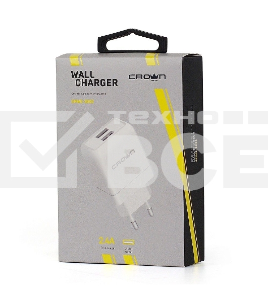 Сетевое зарядное устройство универсальное Crown CMWC-3002 белый