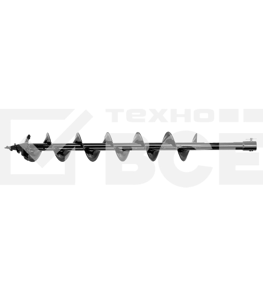 Шнек для грунта Denzel ER-100, диаметр 100 мм, длина 800 мм, соединение 20 мм, съемный нож